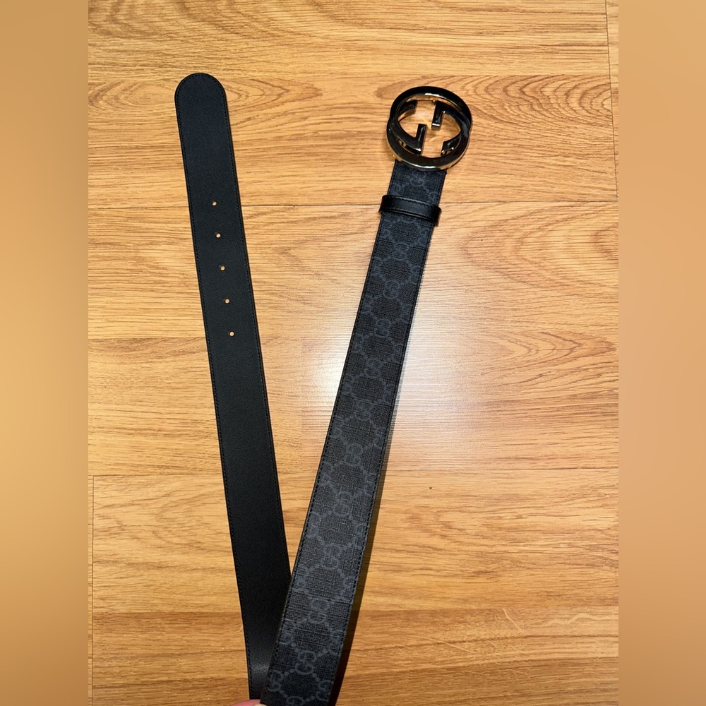 Gucci Men’s Monogrammed Coated Canvas Belt